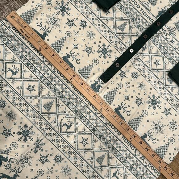 NWT Hearth & Hand Men's Good Tidings Union Suit Green Cream Size XL - Picture 5 of 11